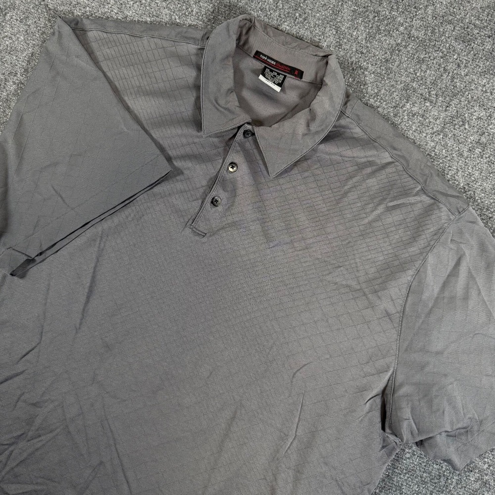 Nike Tiger Woods Polo Shirt Mens 2XL Gray Golf Dri‎ Fit Athletic Logo